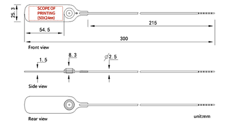 Sello de plástico de policarbonato Polycarbonate Plastic Seal